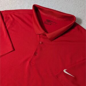 Nike Golf Polo Mens XL Red Dri-FIT Standard Fit Short Sleeve 725518-657